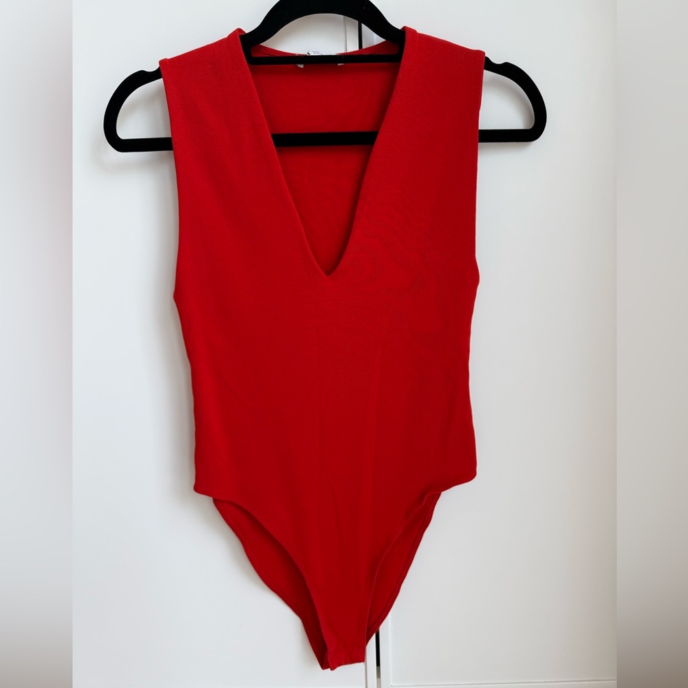 Zara Sleeveless Red Bodysuit M